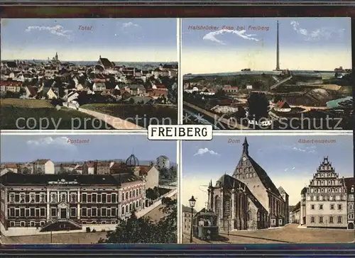 Freiberg Sachsen Total Halsbruecker Esse Postamt Dom Albertmuseum Kat. Freiberg