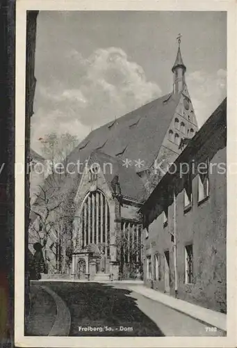 Freiberg Sachsen Ortspartie an der Kirche Kat. Freiberg