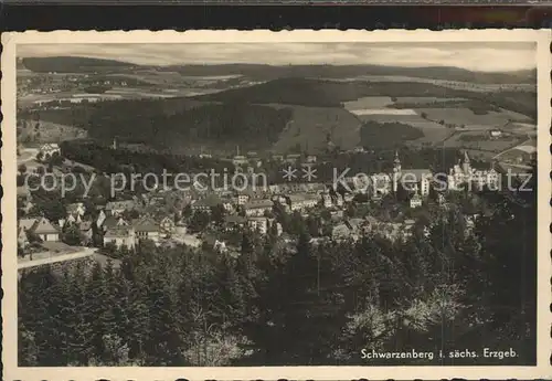 Schwarzenberg Erzgebirge Panorama Bromsilber Kat. Schwarzenberg