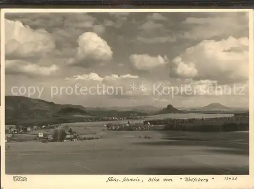 Reinhardtsdorf Schoena Panorama Blick vom Hotel Wolfsberg Kat. Reinhardtsdorf Schoena