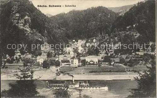 Schmilka Schiff Dorf Kat. Bad Schandau