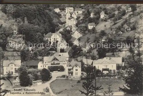 Schmilka Gesamtansicht Kat. Bad Schandau