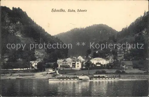 Schmilka Dampfer Dorf Kat. Bad Schandau