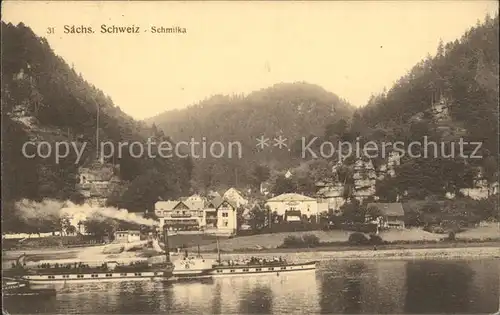 Schmilka Dampfer Dorf Kat. Bad Schandau