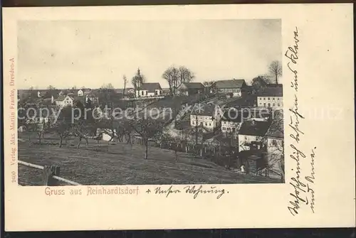 Reinhardtsdorf Schoena Teilansicht mit Kirche Kat. Reinhardtsdorf Schoena