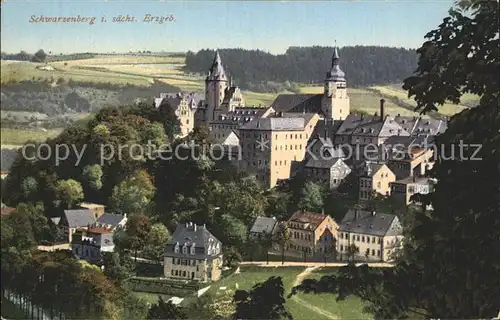 Schwarzenberg Erzgebirge Kirche und Schloss Kat. Schwarzenberg