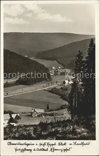 Oberrittersgruen Erzgebirge Blick vom Landhaus Fritzschberg Ortsteil Ehrenzipfel Kat. Rittersgruen