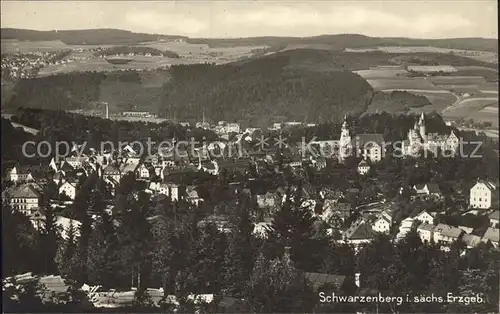 Schwarzenberg Erzgebirge Panorama Bromsilber Kat. Schwarzenberg