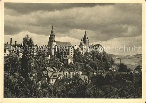 Schwarzenberg Erzgebirge Blick zu Kirche und Schloss Serie C Fichtelberg Oberwiesental Kat. Schwarzenberg