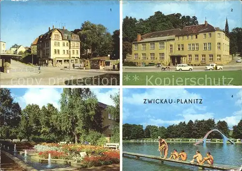 Planitz Zwickau Markt Kulturhaus Springbrunnenanlage Freibad Kat. Zwickau