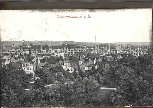 Crimmitschau Blick ueber die Stadt Bahnpost Kat. Crimmitschau