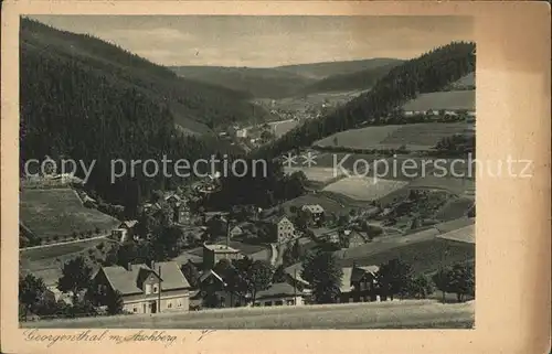 Georgenthal Klingenthal Panorama mit Aschberg Kat. Klingenthal Sachsen