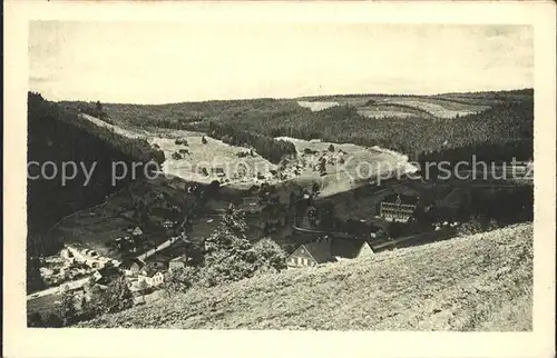 Steindoebra Blick in das Steindoebratal vom Aschberg Kat. Klingenthal Sachsen