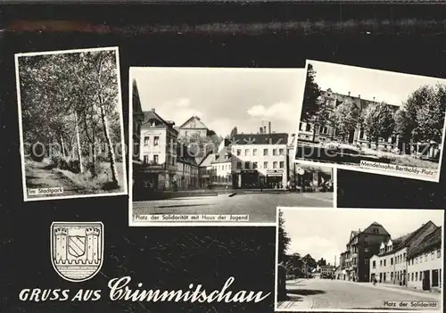 Crimmitschau Stadtpark Platz der Solidaritaet Haus der Jugend Mendelsohn Bartholdy Platz Kat. Crimmitschau