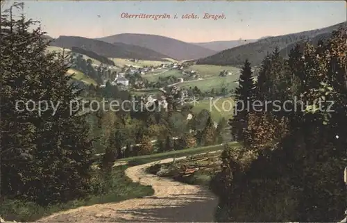 Oberrittersgruen Erzgebirge Panorama Waldweg Bahnpost Kat. Rittersgruen