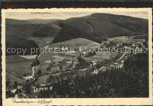 Oberrittersgruen Erzgebirge Panorama Blick zum Fichtelberg Kat. Rittersgruen