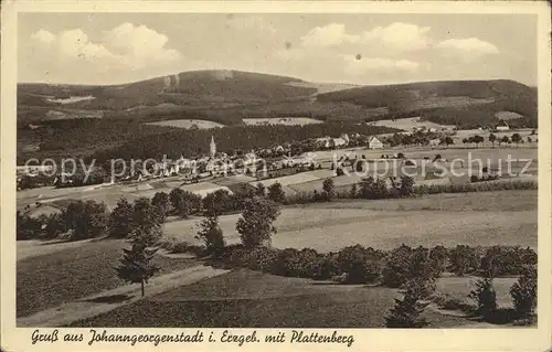 Johanngeorgenstadt Panorama mit Plattenberg Kat. Johanngeorgenstadt