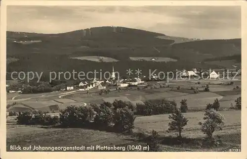 Johanngeorgenstadt Panorama mit Plattenberg Kat. Johanngeorgenstadt