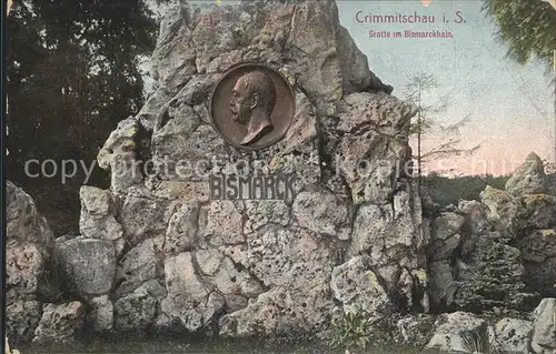 Crimmitschau Grotte im Bismarckhain Gedenkstein Kat. Crimmitschau