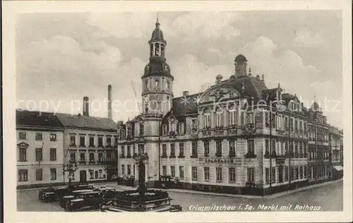 Crimmitschau Markt mit Rathaus Kat. Crimmitschau