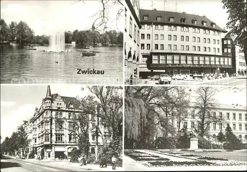 Zwickau Sachsen Schwanenteich Ringcafe Bahnhofstrasse Robert Schumann Denkmal Kat. Zwickau