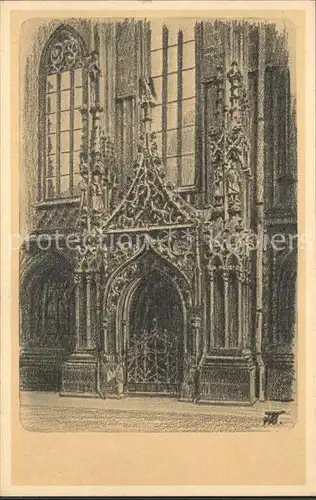 Zwickau Sachsen Marienkirche Portal Kuenstlerkarte Kat. Zwickau