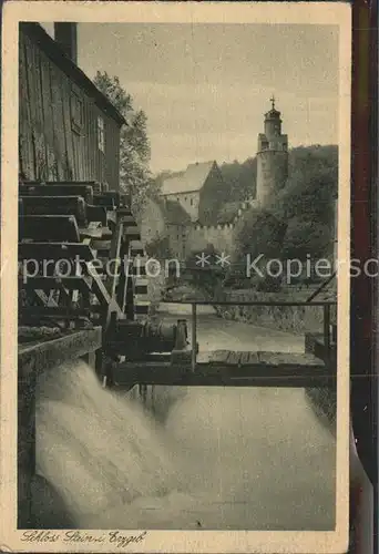 Hartenstein Zwickau Schloss Stein mit Wassermuehle Kat. Hartenstein Zwickau