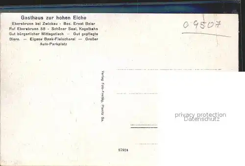 Ebersbrunn Zwickau Gasthaus zur hohen Eiche / Zwickau /Zwickau LKR