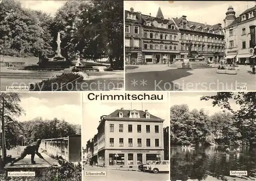 Crimmitschau Markt Friedenspark Kunsteisstadion Silberstrasse  Kat. Crimmitschau