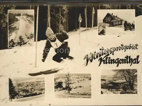 Klingenthal Vogtland Skigebiet mit Sprungschanze Kat. Klingenthal Sachsen