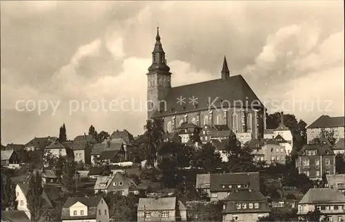 Schneeberg Erzgebirge Blick zur Kirche Kat. Schneeberg