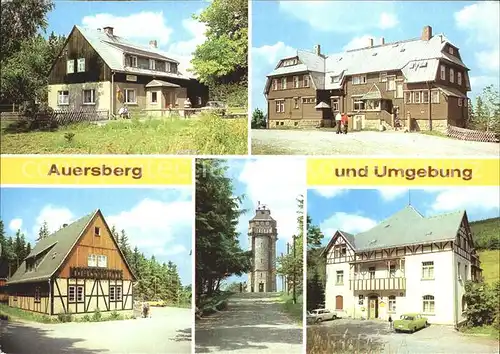 Johanngeorgenstadt Gasthaus Sauschwemme Berghotel Auersberg Aussichtsturm FDGB Ferienheim Kat. Johanngeorgenstadt