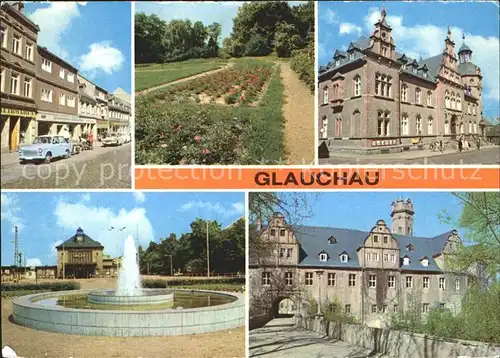 Glauchau Dr Friedrichs Strasse Rosarium Postamt Hauptbahnhof Schloss Kat. Glauchau