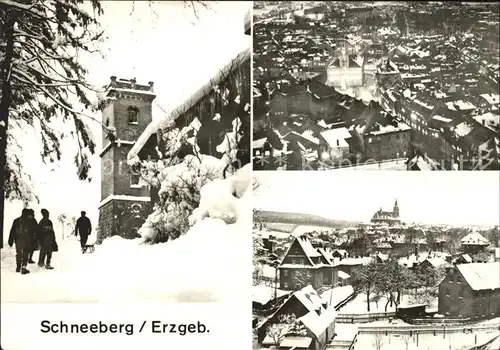 Schneeberg Erzgebirge Teilansichten Aussichtsturm Kat. Schneeberg