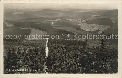 Sosa Erzgebirge Panorama Blick vom Auersberg Kat. Sosa