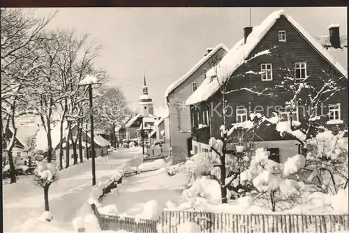 Sosa Erzgebirge Strasse der Deutsch Sowjetischen Freundschaft im Winter Kat. Sosa
