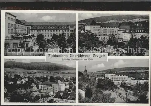 Oberschlema Erzgebirge Kurhotel Konzertplatz Kurhaus Radiumbad Blick zum Gleesberg Kat. Bad Schlema