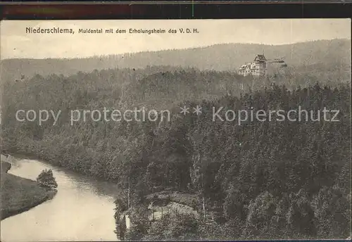 Niederschlema Muldental mit Erholungsheim des VDH Kat. Bad Schlema