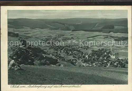 Brunndoebra Panorama Blick vom Aschberghang Heimatschutz Postkarte Kat. Klingenthal Sachsen