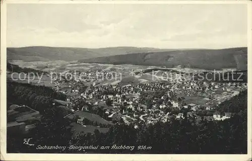 Sachsenberg Georgenthal am Aschberg Panorama Kat. Klingenthal Sachsen