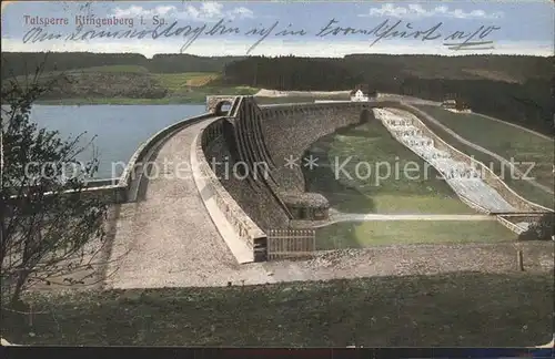 Klingenberg Sachsen Talsperre Sperrmauer Englers Postkarte Kat. Pretzschendorf