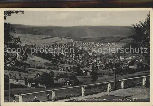 Sachsenberg Georgenthal am Aschberg Fernblick Kat. Klingenthal Sachsen