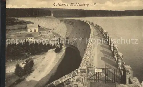 Muldenberg Vogtland Talsperre Sperrmauer Stausee Kat. Schoeneck Vogtland