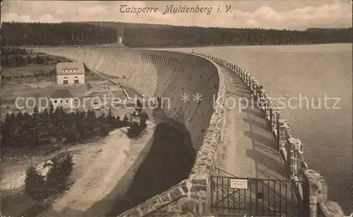 Muldenberg Vogtland Talsperre Sperrmauer Stausee Kat. Schoeneck Vogtland