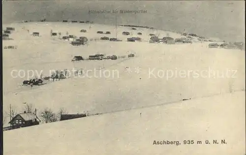 Klingenthal Vogtland Wintersportplatz Aschberg Hilfsstation fuer Wintersportler Kat. Klingenthal Sachsen