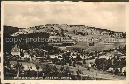 Sachsenberg Georgenthal Panorama Aschberg Kat. Klingenthal Sachsen