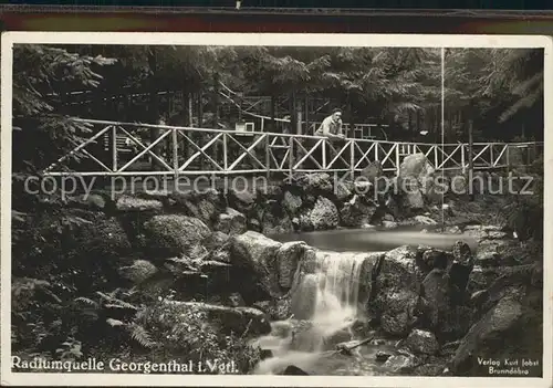 Georgenthal Klingenthal Radiumquelle Wasserfall Kat. Klingenthal Sachsen