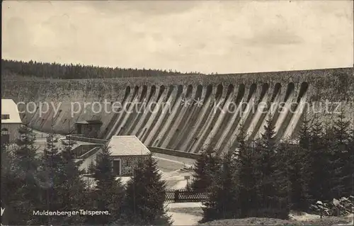 Muldenberg Vogtland Talsperre Sperrmauer ueberlauf Kat. Schoeneck Vogtland