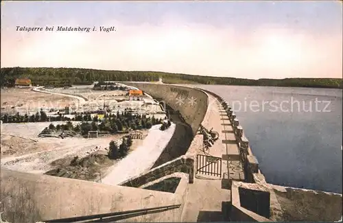 Muldenberg Vogtland Talsperre Sperrmauer Stausee Kat. Schoeneck Vogtland