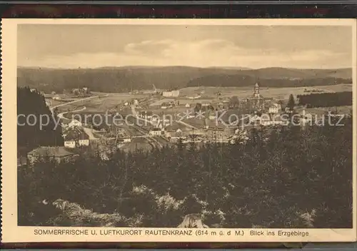 Rautenkranz Vogtland Panorama Blick ins Erzgebirge Kat. Morgenroethe Rautenkranz